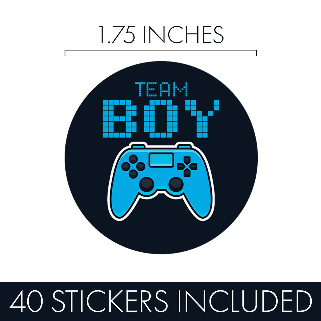 Video Gamer: Gender Reveal Party - Girl or Boy  - 40 Stickers - Distinctivs Party