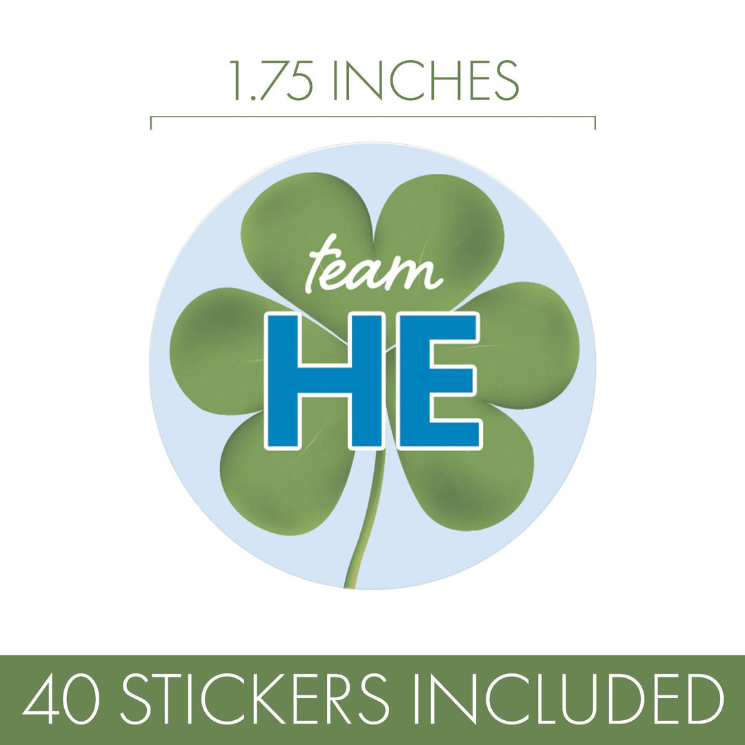 What Will Our Lucky Charm Be St. Patrick's Day Gender Reveal Stickers - 40 Stickers - Distinctivs Party