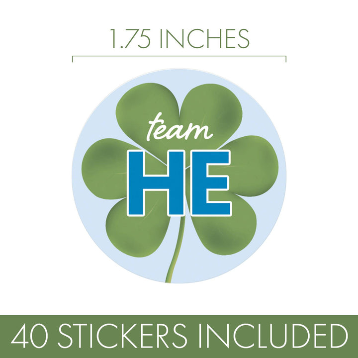 What Will Our Lucky Charm Be St. Patrick's Day Gender Reveal Stickers - 40 Stickers - Distinctivs Party