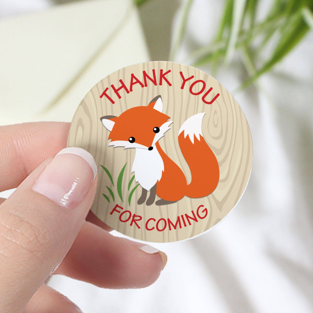 Woodland Baby Shower Thank You Favor Labels - 40 Stickers - Distinctivs Party