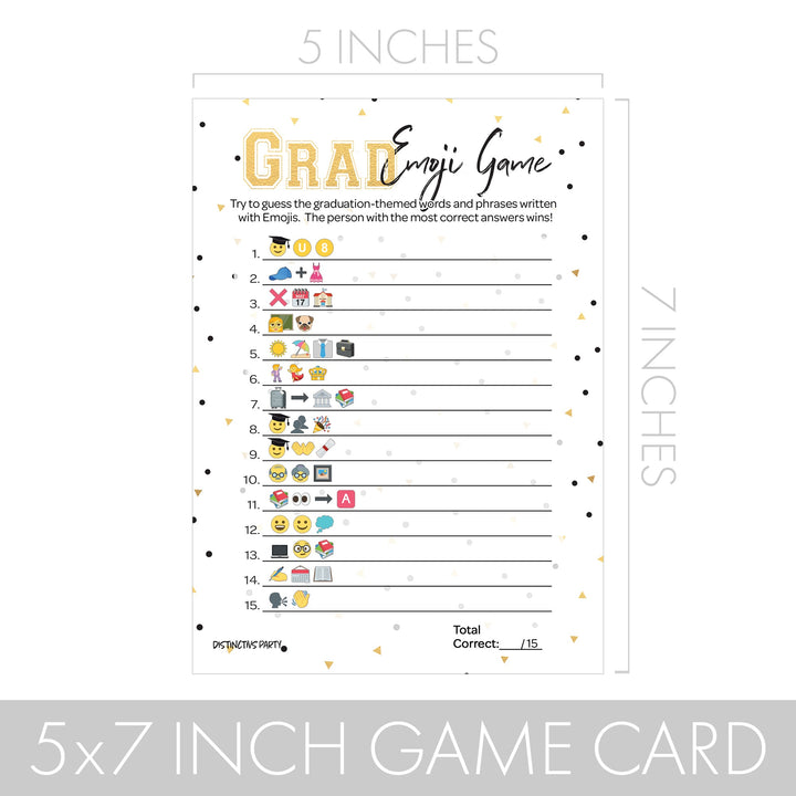Graduation Party Game: Emoji Game Class of 2024 Graduation Party Activity - 25 Player Cards