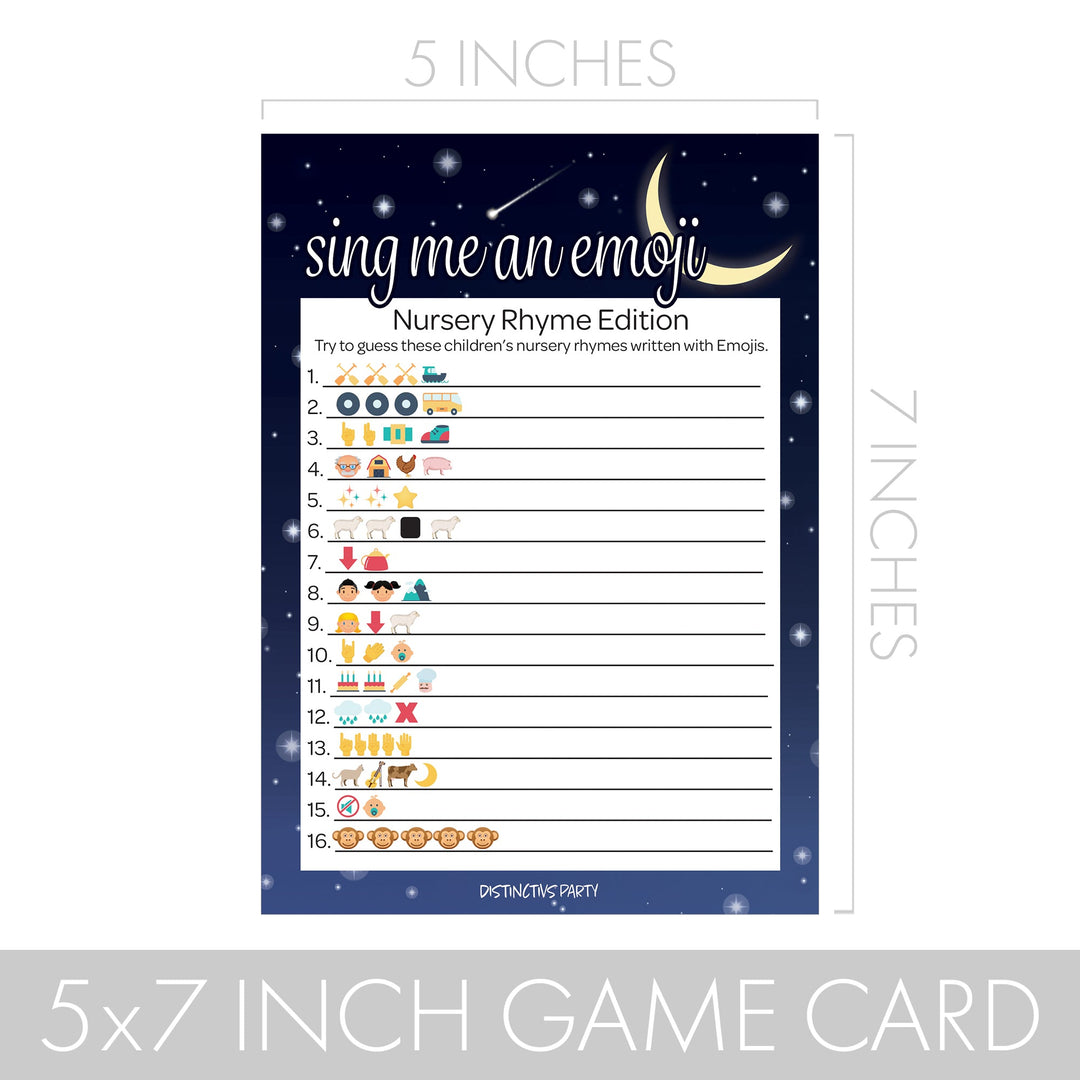 I Love You to the Moon and Back: Baby Shower Game -  Emoji - 20 Cards