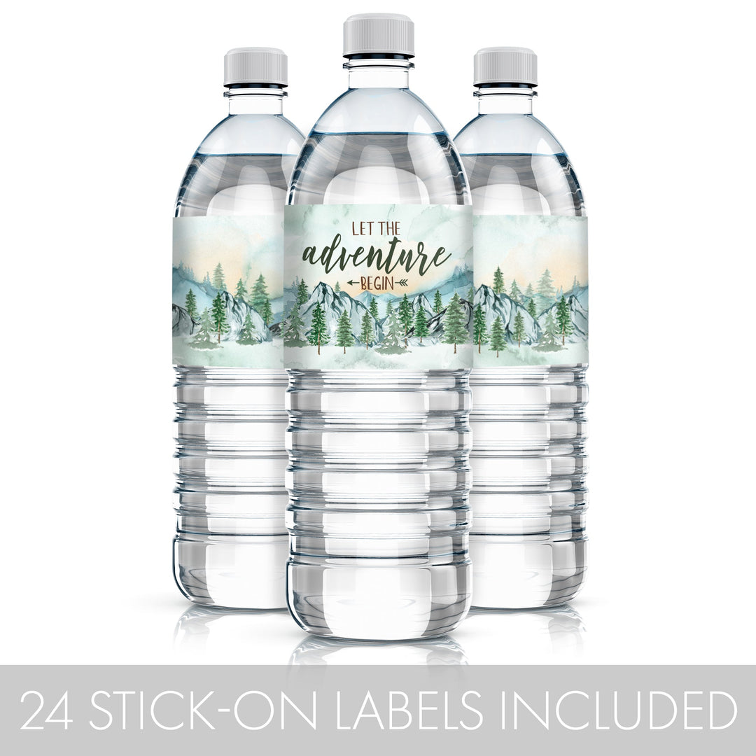 Little Adventurer -  Baby Shower Water Bottle Label Stickers - Waterproof - 24 Pack