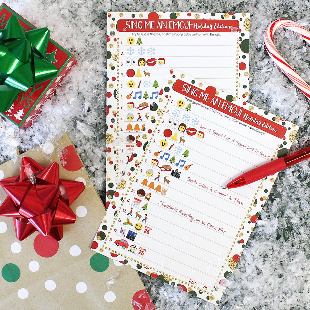 Christmas Cheer:  Christmas Party Game -  Sing Me an Emoji - 25 Game Cards - Distinctivs Party