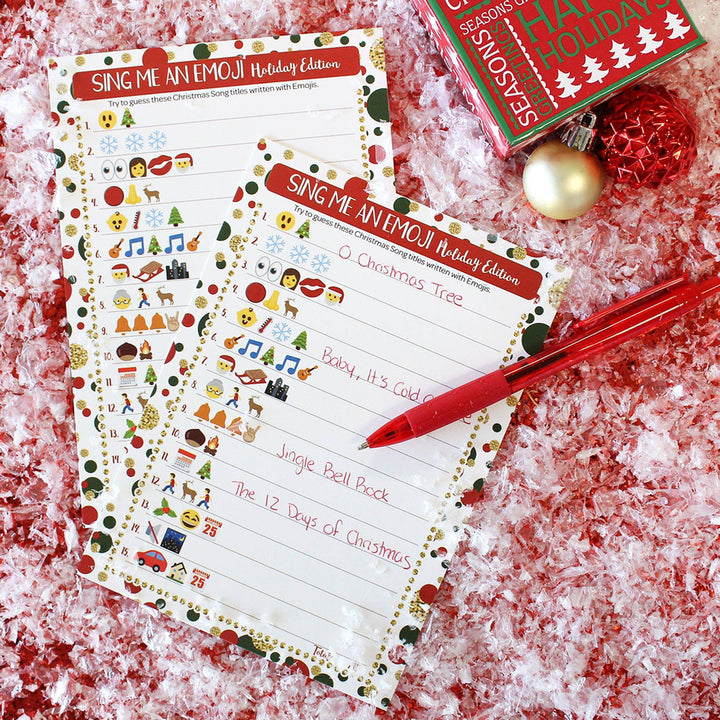 Christmas Cheer:  Christmas Party Game -  Sing Me an Emoji - 25 Game Cards - Distinctivs Party