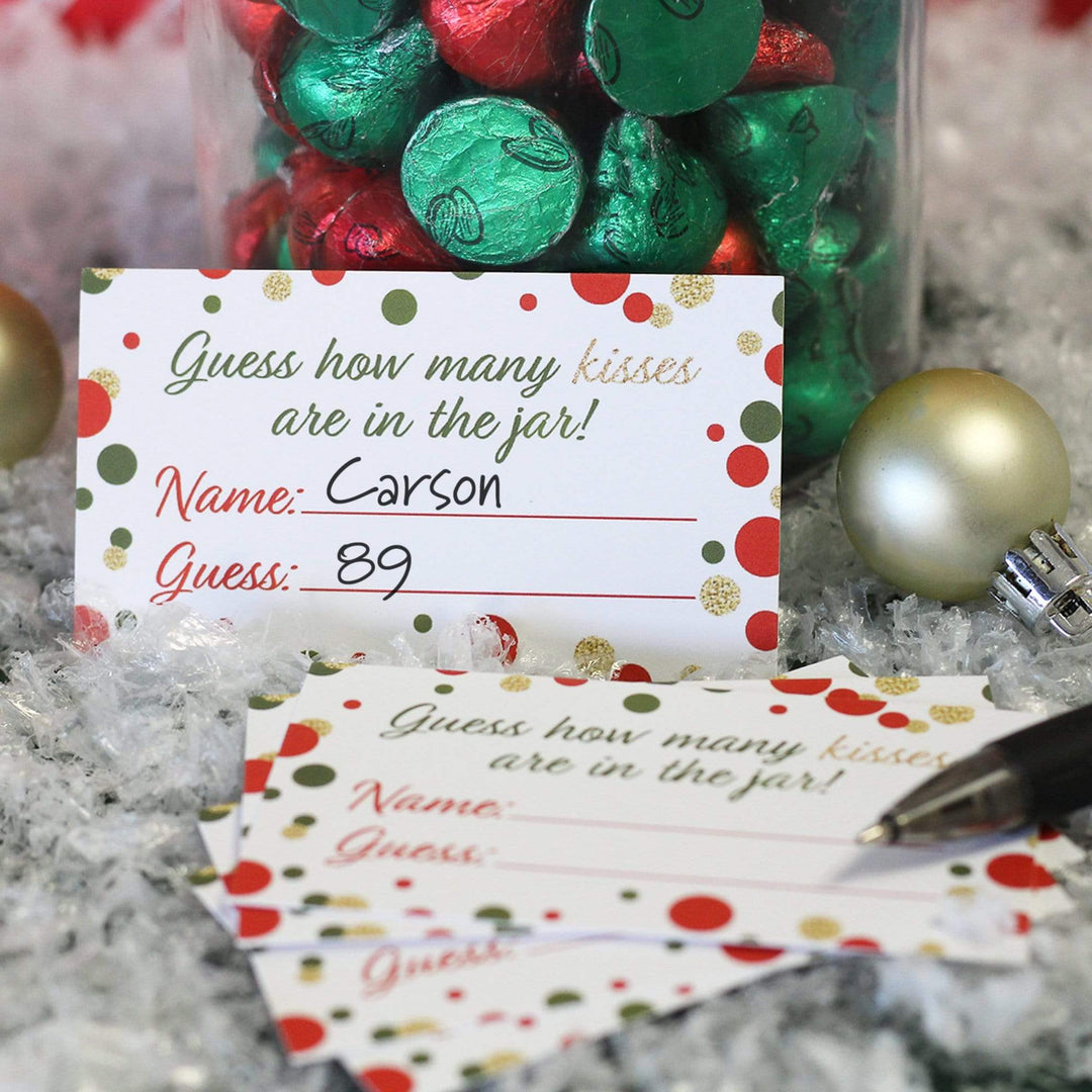 Christmas Party Game: Christmas Cheer - How Many Kisses Game - Distinctivs Party