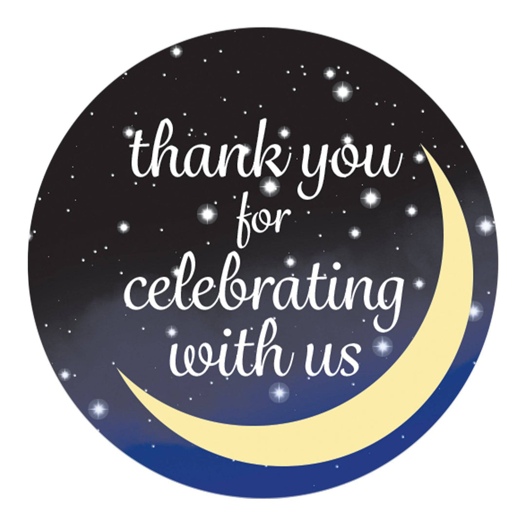 I Love You to the Moon and Back: Baby Shower, Bridal Shower, Wedding - Thank You Favor Labels - 40 Stickers - Distinctivs Party
