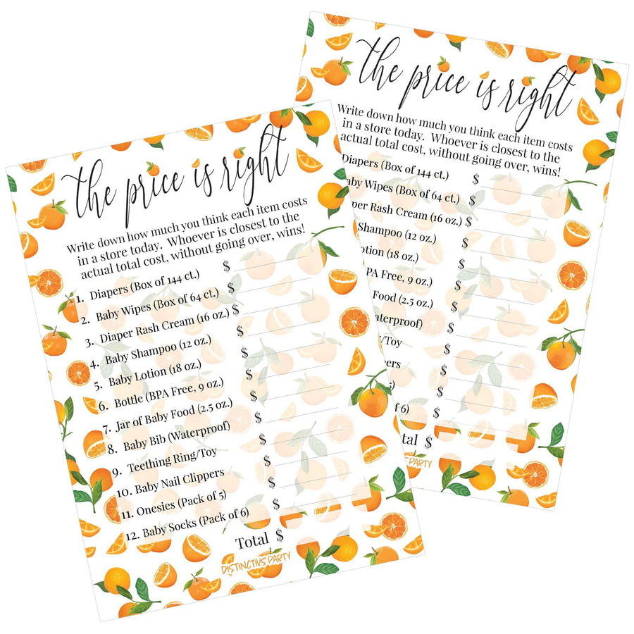Little Cutie: Baby Shower Game -  Price is Right Baby Shower Game Cards - 20 Count - Distinctivs Party