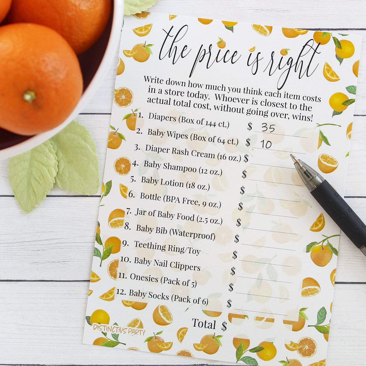 Little Cutie: Baby Shower Game -  Price is Right Baby Shower Game Cards - 20 Count - Distinctivs Party