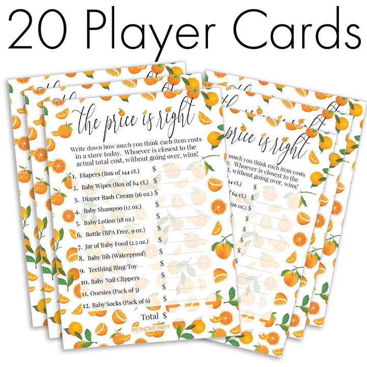 Little Cutie: Baby Shower Game -  Price is Right Baby Shower Game Cards - 20 Count - Distinctivs Party