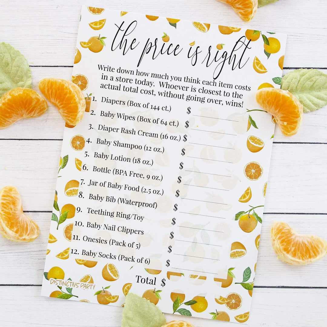 Little Cutie: Baby Shower Game -  Price is Right Baby Shower Game Cards - 20 Count - Distinctivs Party