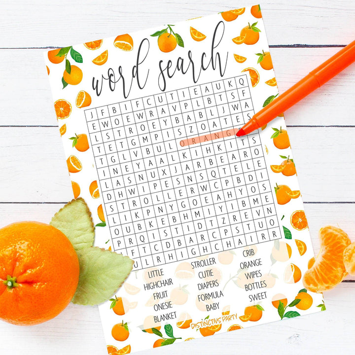 Little Cutie: Baby Shower Game: Word Search - 20 Cards - Distinctivs Party