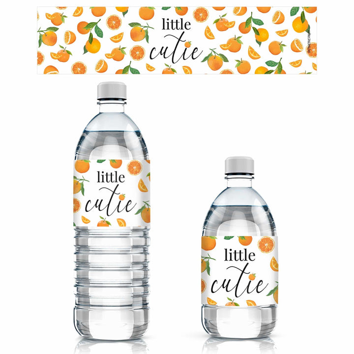 Little Cutie: Baby Shower Water Bottle Labels - 24 Stickers - Distinctivs Party