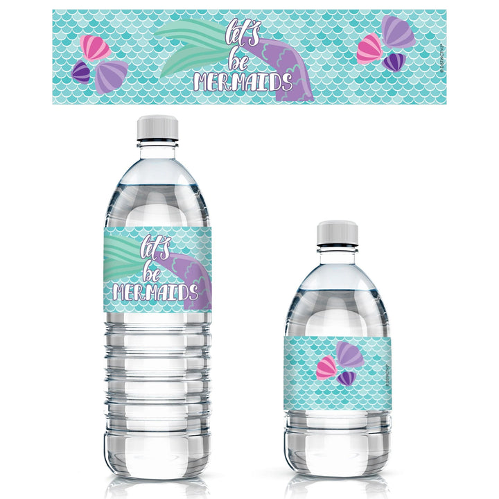Mermaid Party Water Bottle Labels - 24 Count