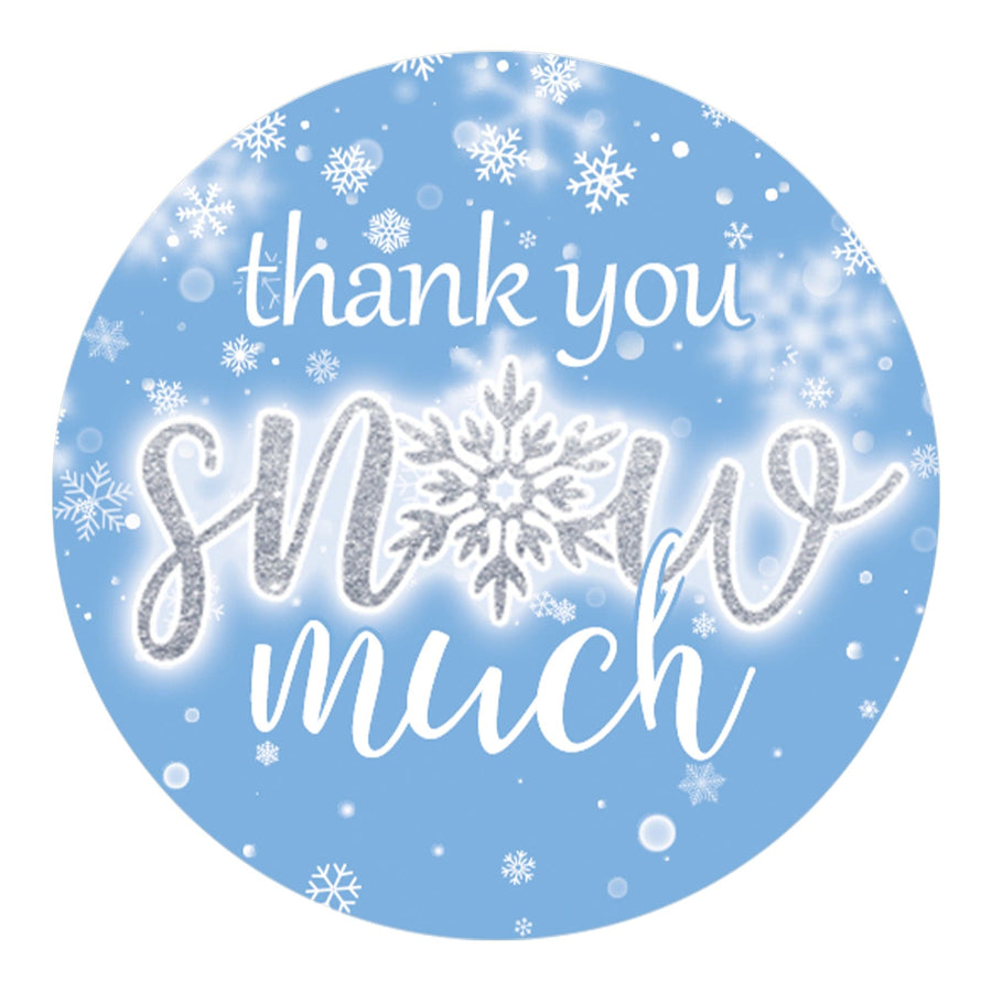 Onederland Snowflake: Blue - Winter First Birthday - Thank You Snow Much - 40 Stickers - Distinctivs Party