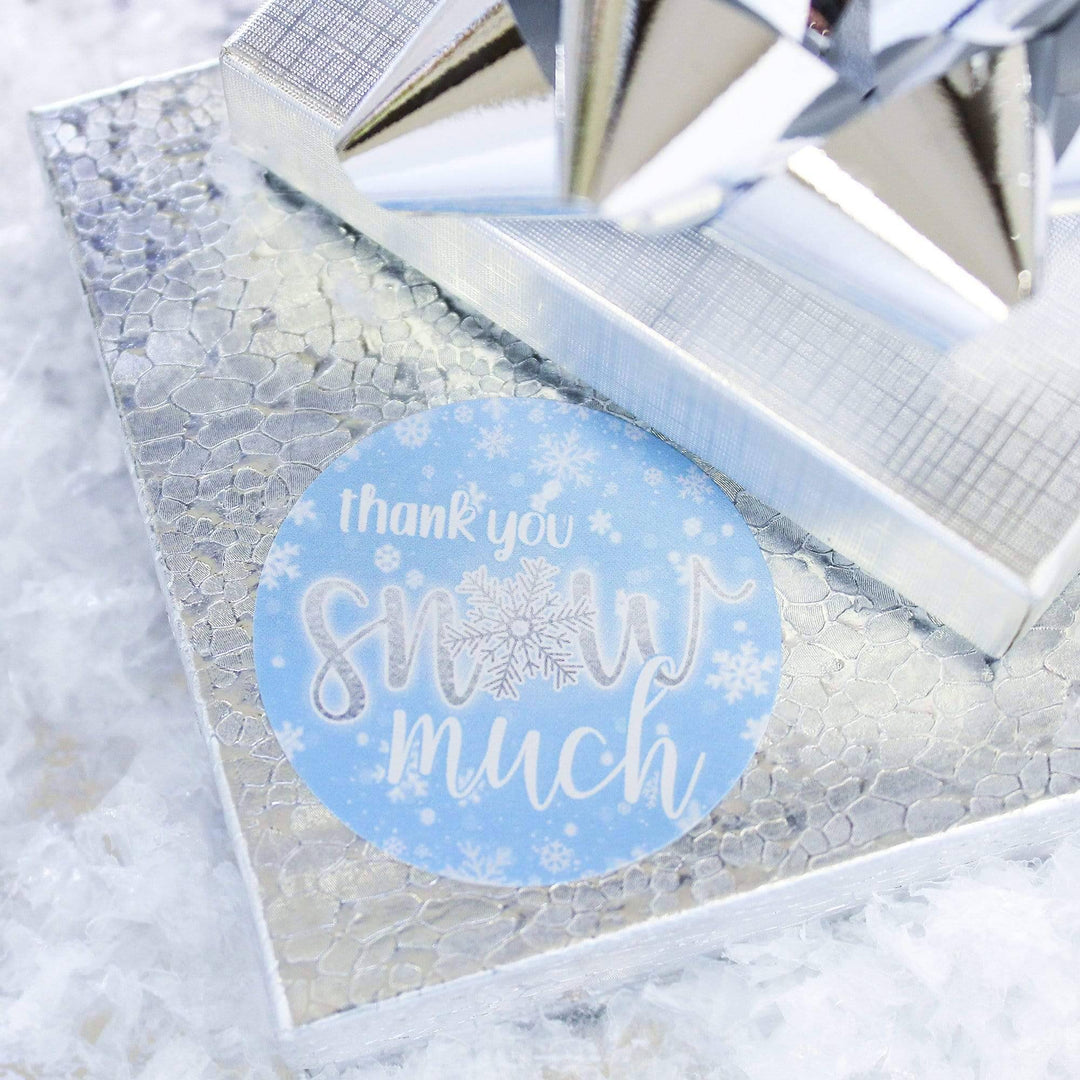 Onederland Snowflake: Blue - Winter First Birthday - Thank You Snow Much - 40 Stickers - Distinctivs Party