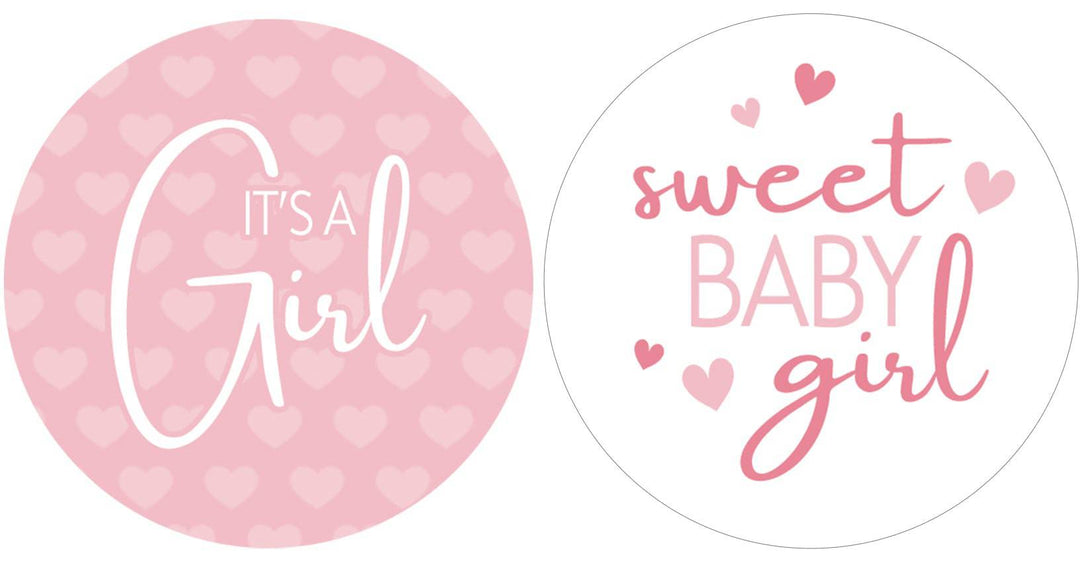 Sweet Baby Girl: Pink- Baby Shower Party Favor Stickers - 40 Labels - Distinctivs Party