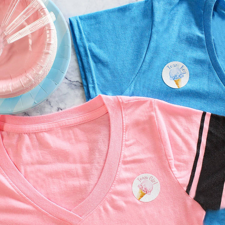 What’s the Scoop: Ice Cream- Gender Reveal Party - Team Boy or Girl - Voting Stickers - 40 Stickers - Distinctivs Party
