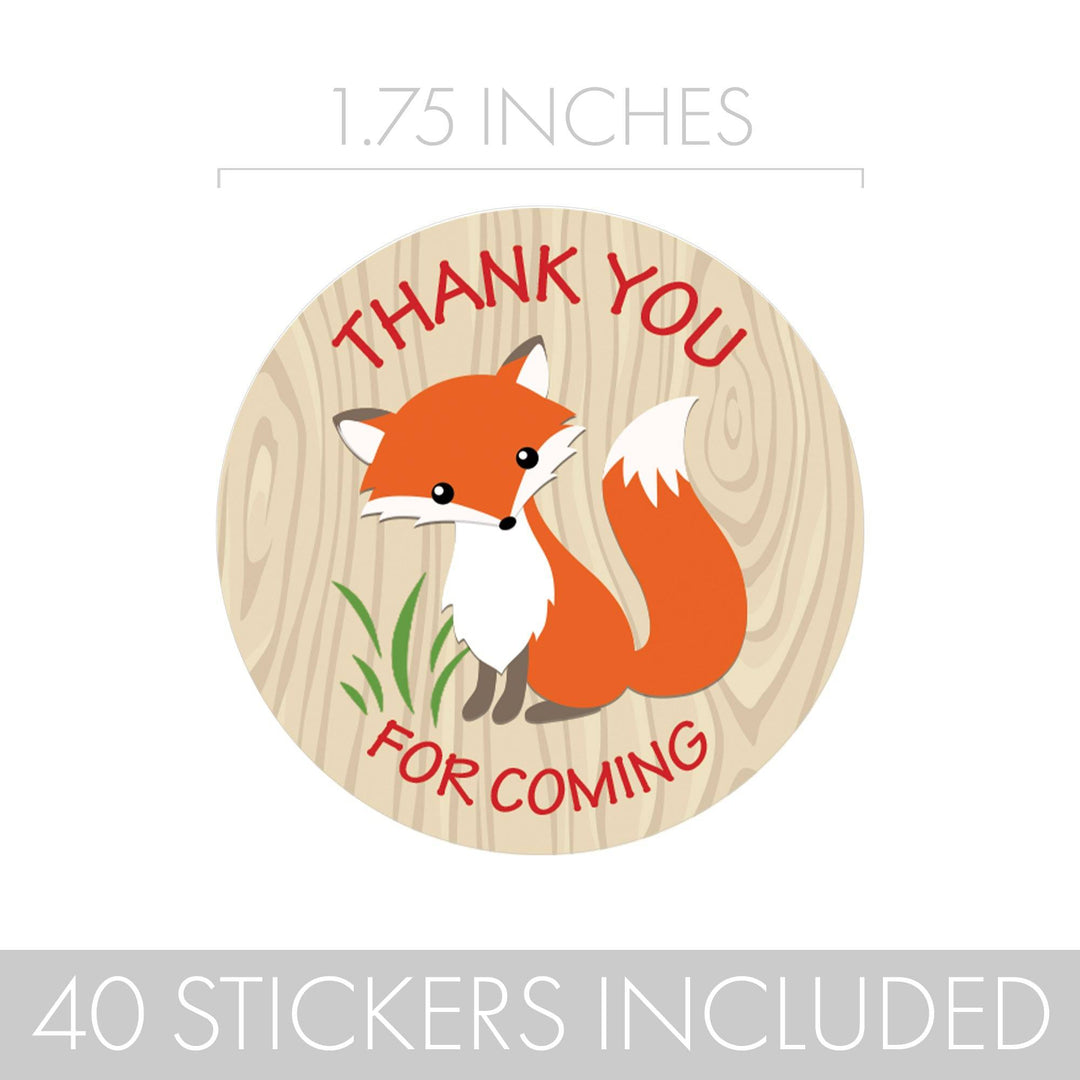 Woodland Baby Shower Thank You Favor Labels - 40 Stickers - Distinctivs Party