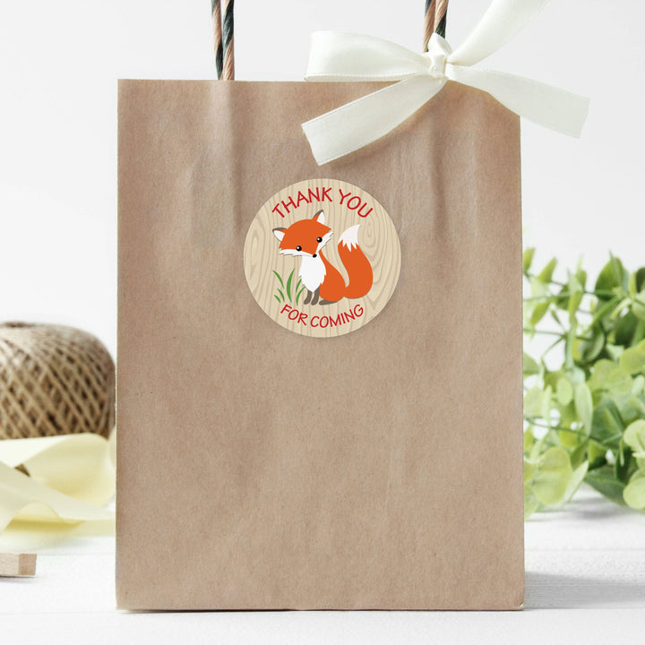Woodland Baby Shower Thank You Favor Labels - 40 Stickers - Distinctivs Party