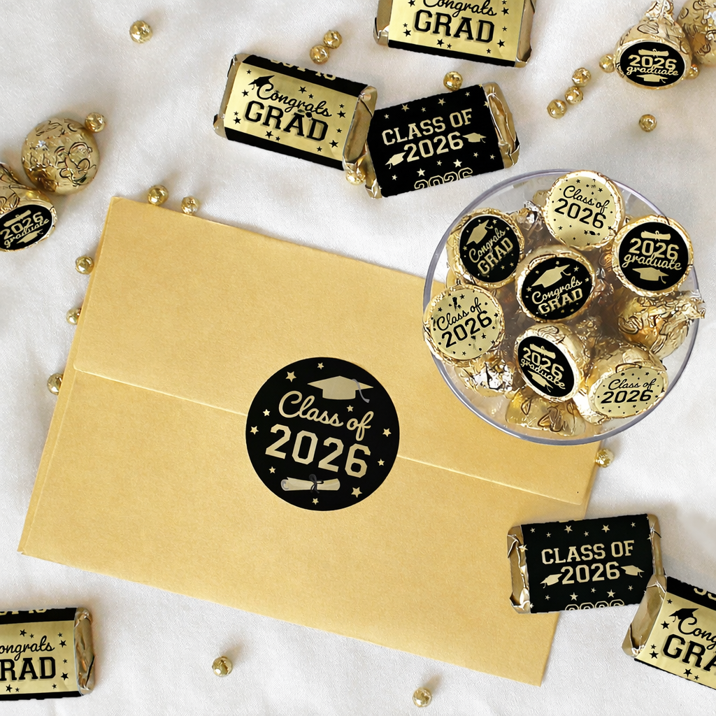 Black & Gold Graduation Party Decorations – Class of 2026