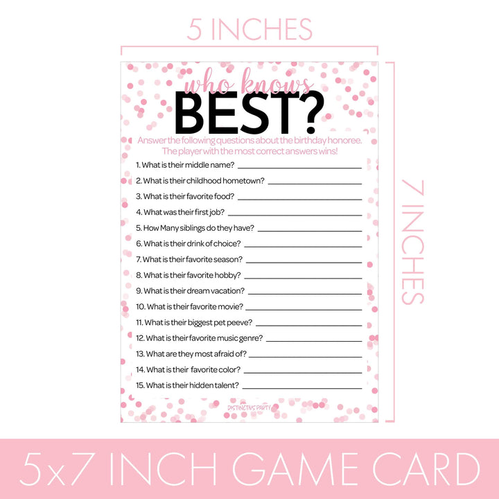 Born in The 1980s Pink & Black - Adult Birthday - Party Game Bundle - 3 Games for 20 Guests - Distinctivs Party