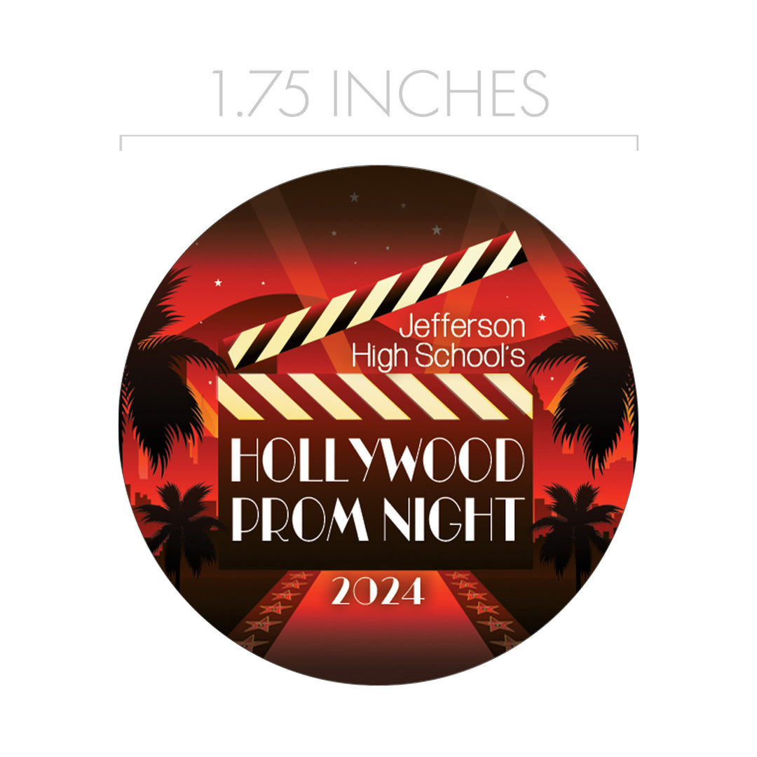 Personalized Prom: Hollywood Glam - Circle Label Stickers - 40 or 250 Stickers