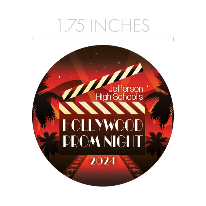 Personalized Prom: Hollywood Glam - Circle Label Stickers - 40 or 250 Stickers