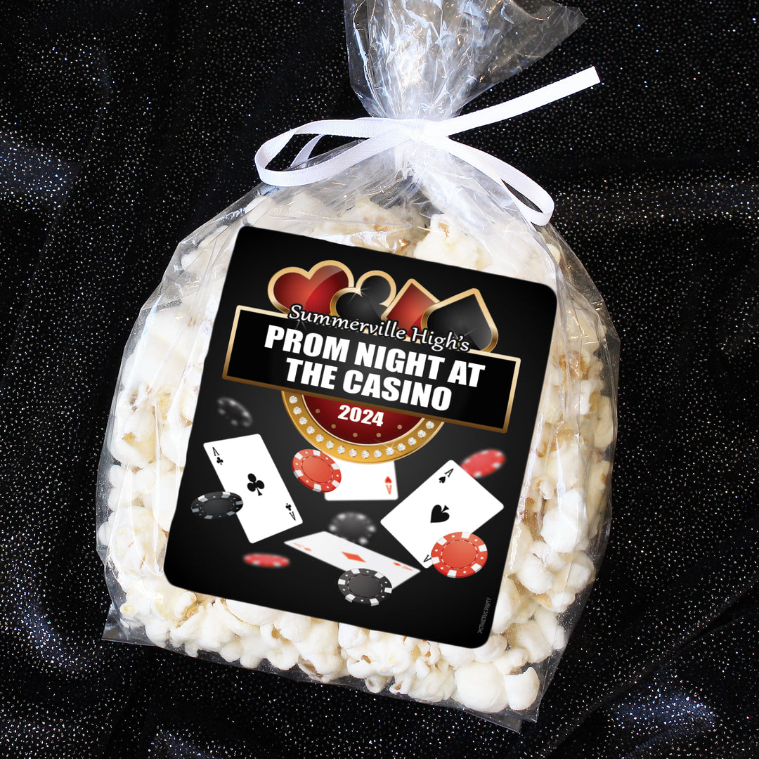 Personalized Prom: Casino Night  - Chip Bag and Snack Bag Stickers - 32 or 100 Stickers
