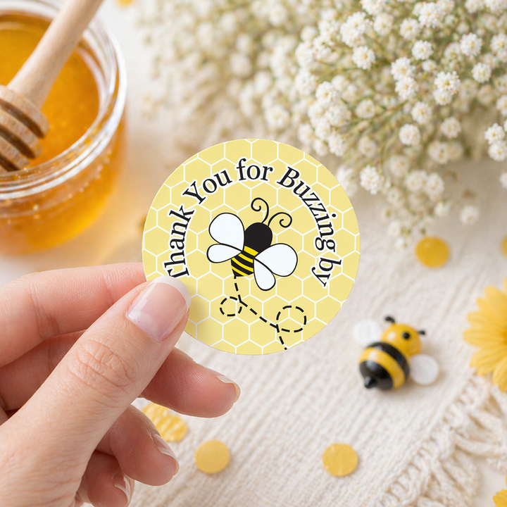 Bumble Bee: Baby Shower - Thank You For Buzzing By - 40 Stickers