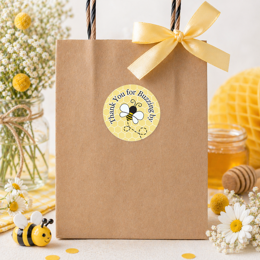 Bumble Bee: Baby Shower - Thank You For Buzzing By - 40 Stickers