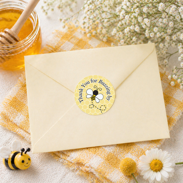 Bumble Bee: Baby Shower - Thank You For Buzzing By - 40 Stickers