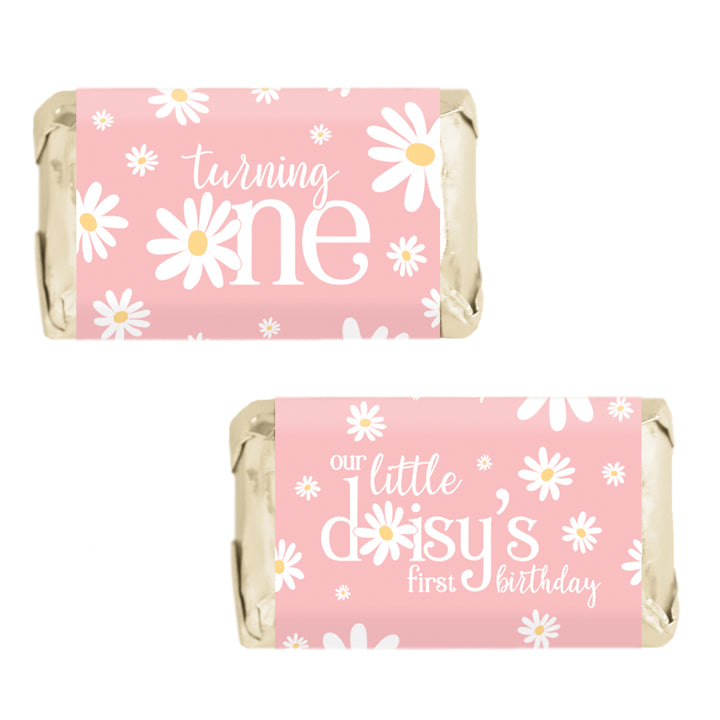 Darling Daisy - 1st Birthday: Hershey's Miniatures Candy Bar Wrappers - 45 Stickers