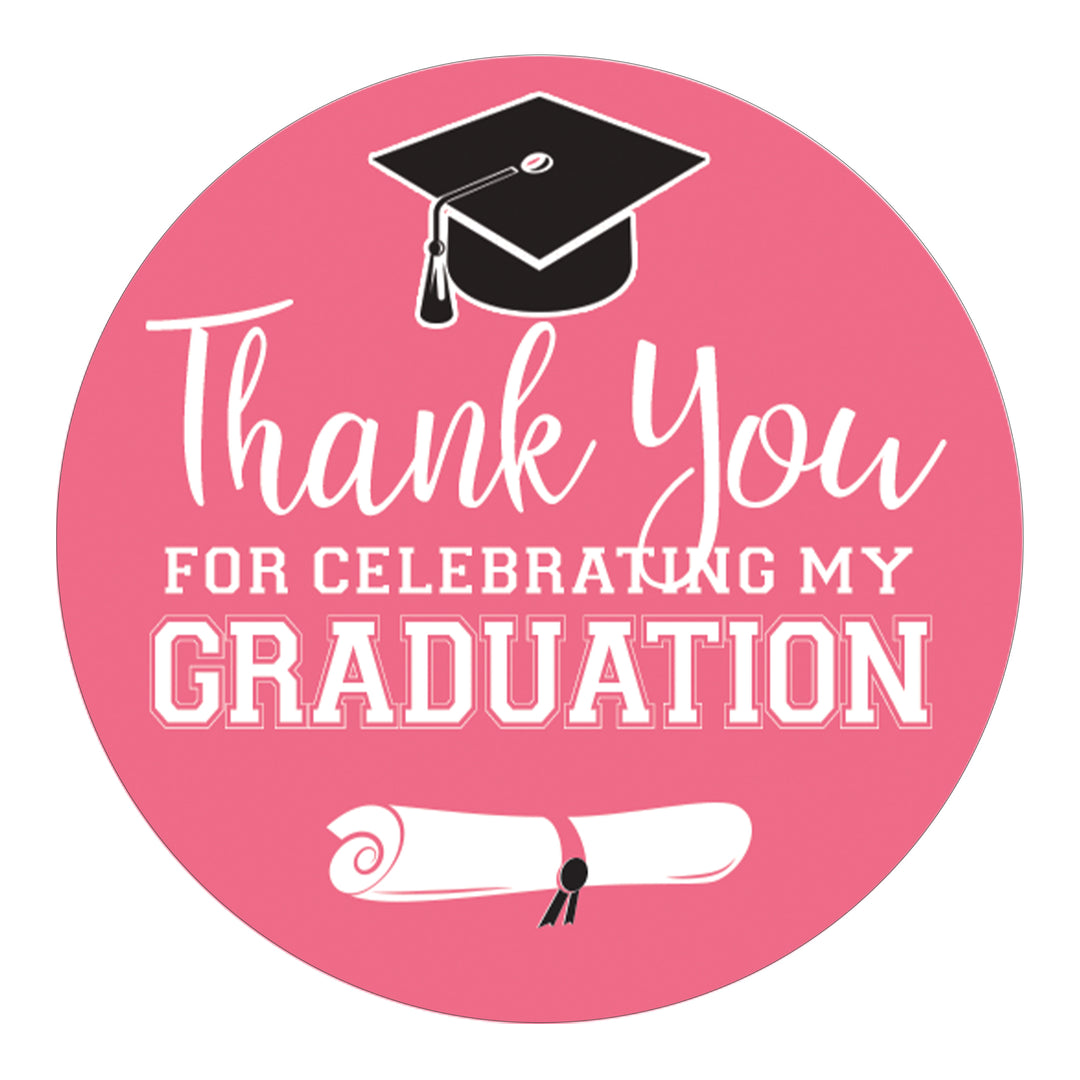 Graduation Class of 2025: Thank You Sticker Labels  - 17 School Colors - 40 Stickers