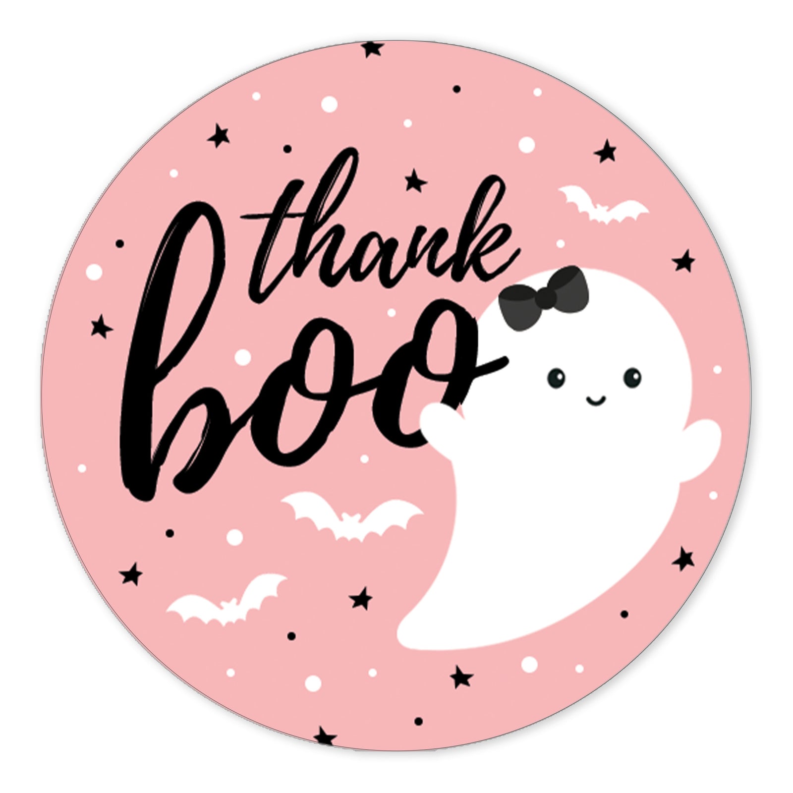 Little Boo: Pink - Girl Baby Shower - Fall Thank You Stickers -  40 Stickers - Distinctivs Party