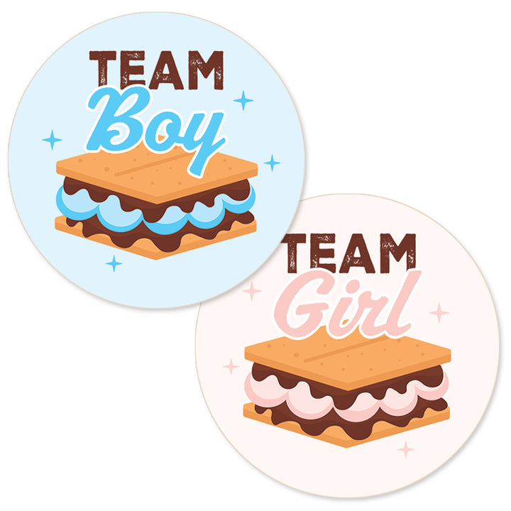 Smore Love: Gender Reveal Party - Girl or Boy  - 40 Stickers