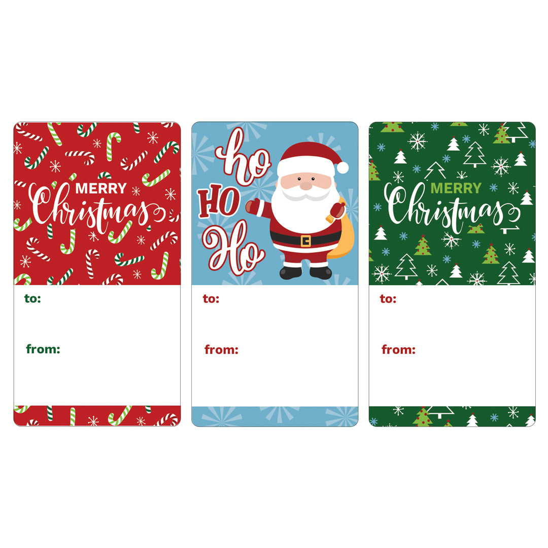 Christmas Gift Tag Stickers: Fun Christmas - Candy Canes, Santa and Christmas Trees  – 75 Stickers