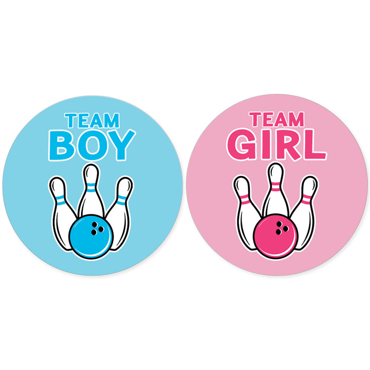 Bowling: Gender Reveal Party - Girl or Boy  - 40 Stickers