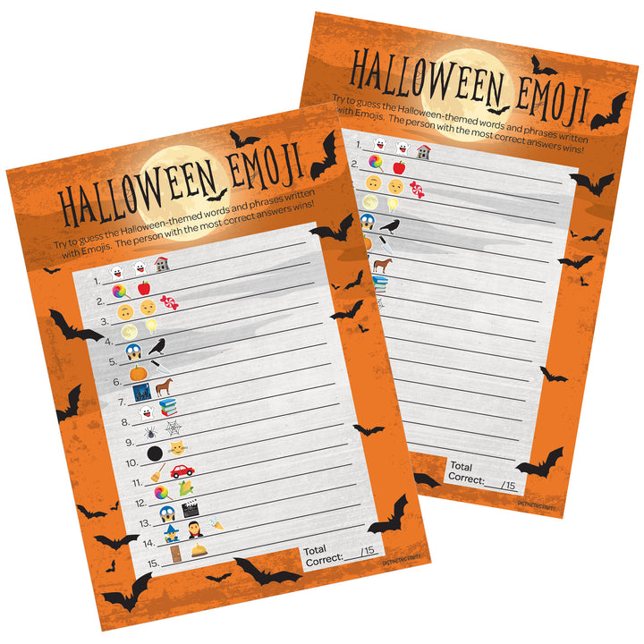 Halloween Emoji Guessing Game – 25 Party Game Cards for Kids, Adults & Classroom Fun