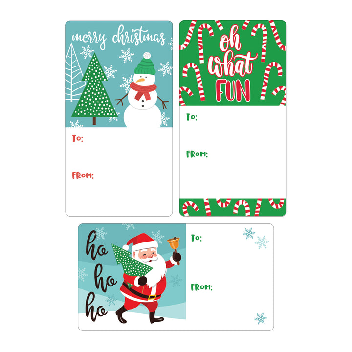 Christmas Gift Tag Stickers: Santa, Snowflakes, and Candy Canes   – 75 Stickers