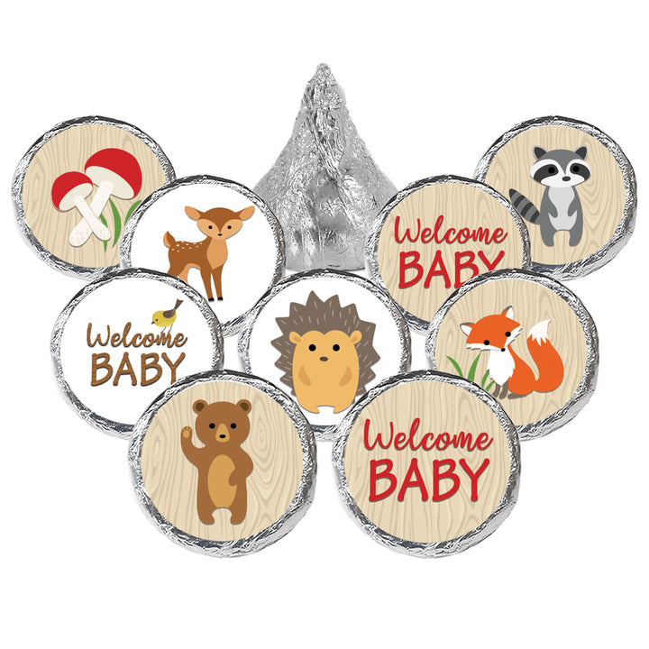 Woodland Baby Shower Favor Stickers - 180 Count
