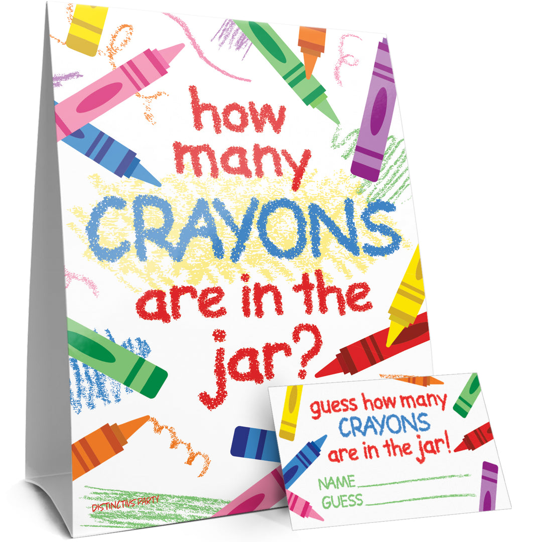 Back to School Party Game: Guess How Many Crayons in the Jar Game