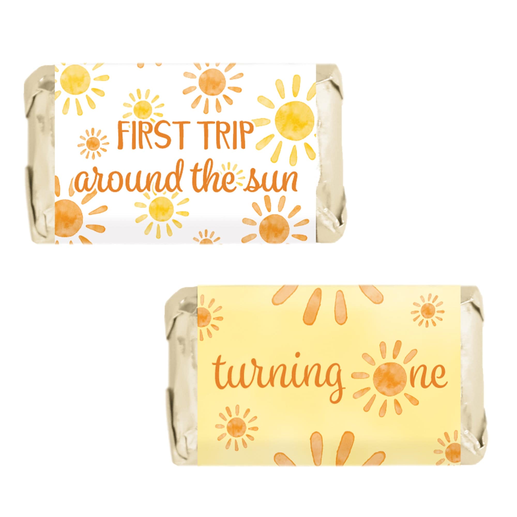 1st Trip Around the Sun - 1st Birthday: Hershey's Miniatures Candy Bar