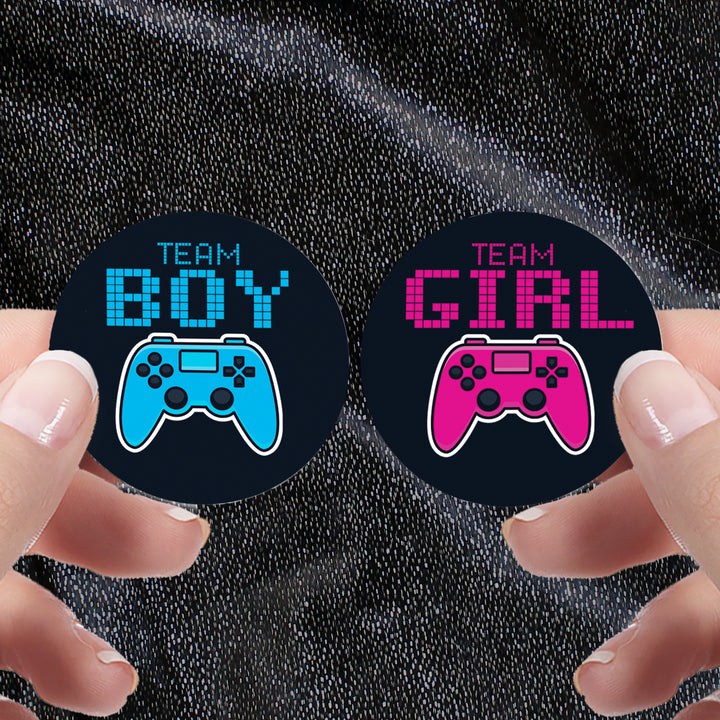 Video Gamer: Gender Reveal Party - Girl or Boy  - 40 Stickers