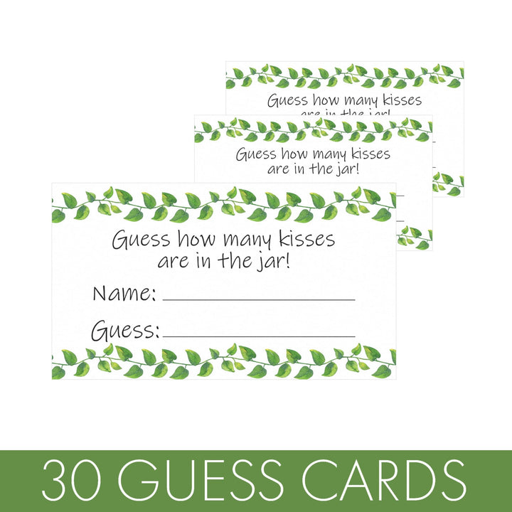 Greenery: Baby Shower, Anniversary, Bridal Shower -  How Many Kisses Game