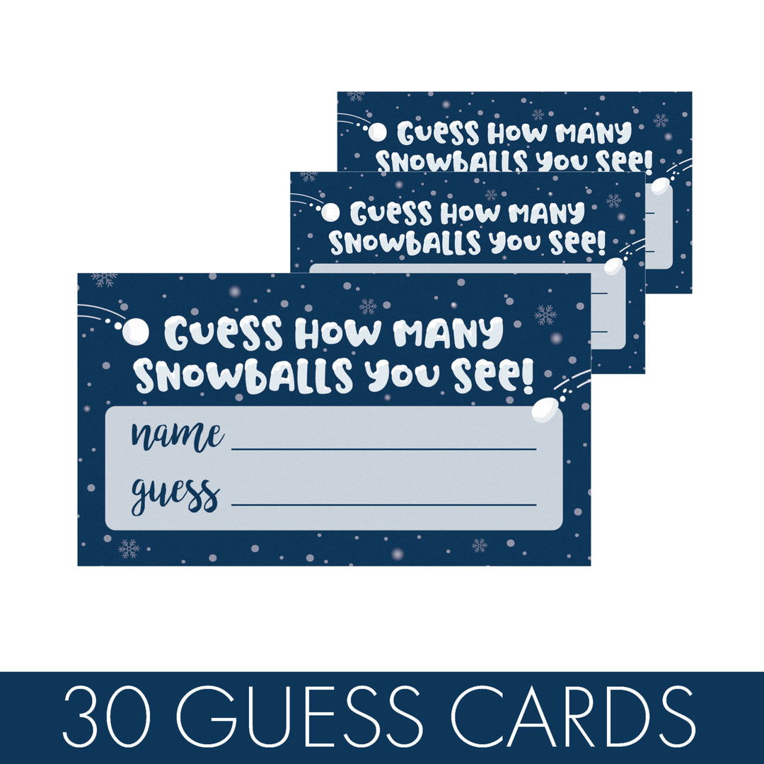 Winter Game: Blue Snowflakes - How Many Snowballs Holiday Guessing Game