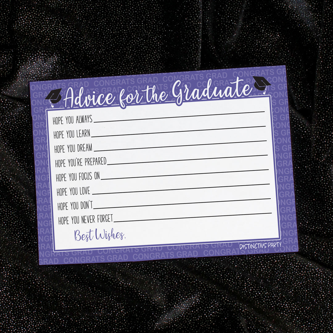 Graduation Party Class of 2025: Graduation Advice Cards – 15 School Colors - 25 Cards