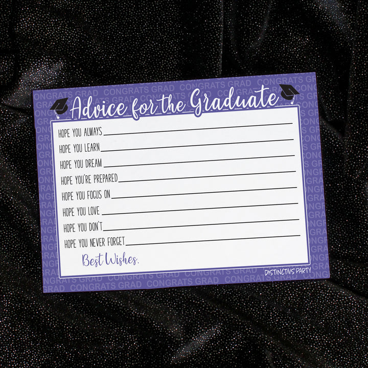 Graduation Party Class of 2025: Graduation Advice Cards – 15 School Colors - 25 Cards