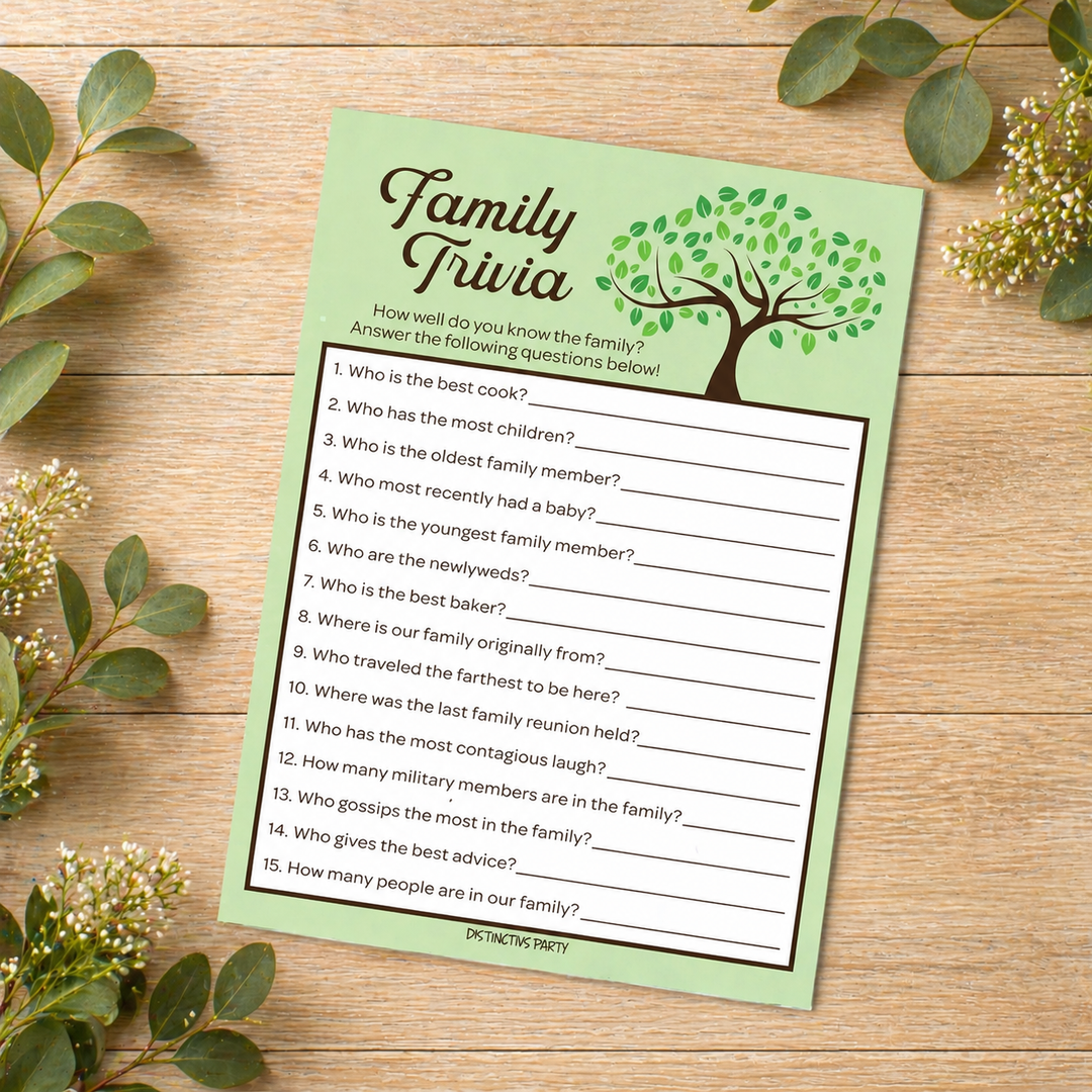 Family Reunion: Party Game Bundle - Family Trivia, Most Likely To, Family Feud & Find the Family Member - 4 Games for 20 Players - 40 Dual Sided Cards