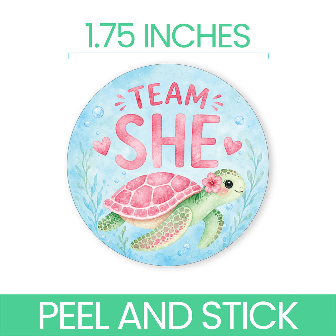 A circular peel-and-stick sticker shown on a white background with text reading '1.75 INCHES' at the top and 'PEEL AND STICK' at the bottom.